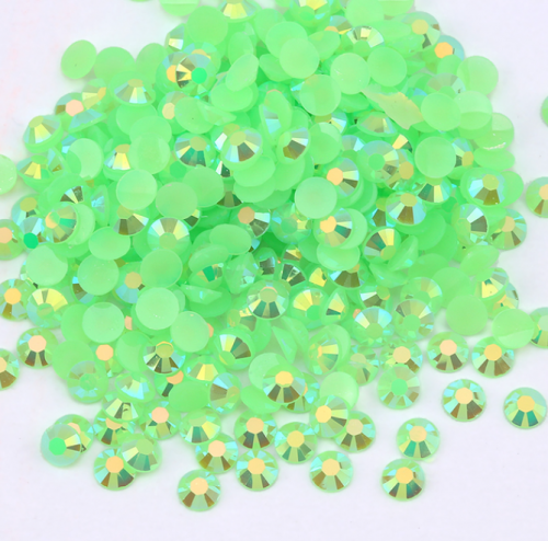 Light Green AB Jelly Resin Flatback Rhinestoens