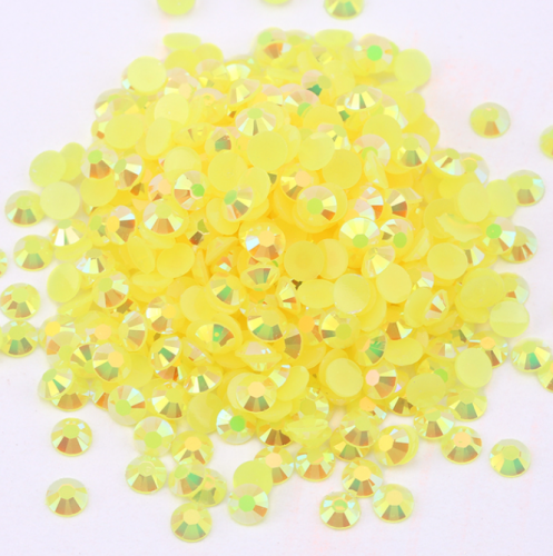 Gold Yellow AB Jelly Resin Flatback Rhinestoens