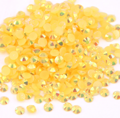 Orange Yellow AB Jelly Resin Flatback Rhinestoens