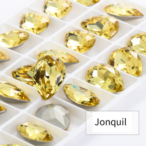 Jonquil Teardrop Pointback Rhinestone