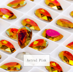 Astral Pink Teardrop Pointback Rhinestone