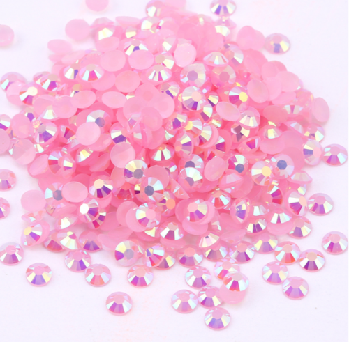 Pink AB Jelly Resin Flatback Rhinestoens