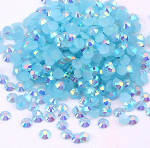 Aquamarine AB Jelly Resin Flatback Rhinestoens