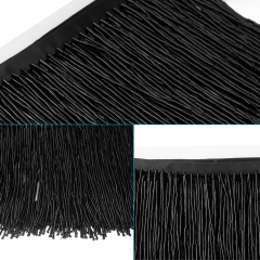 6 Inch 15cm Black Beaded Fringe Trim