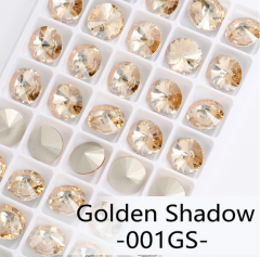 001GS Golden Shadow Rivoli Fancy Pointback Rhinestone