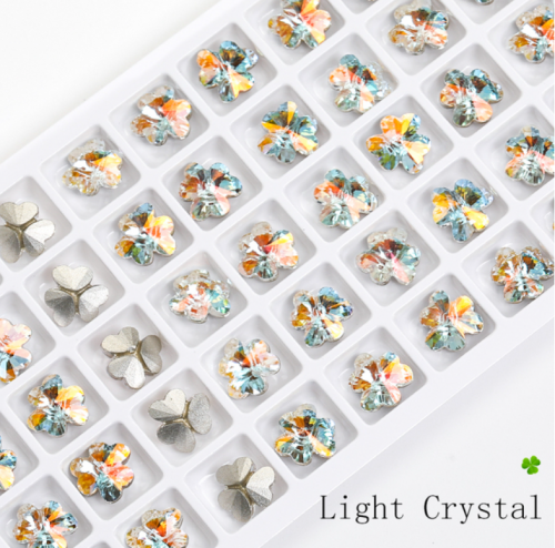 Light Crystal Leaf Shape Pointback Rhinestones