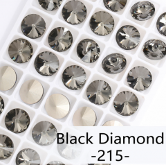 215# Black Diamond Rivoli Fancy Pointback RhinestoneRivoli