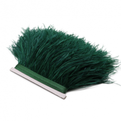3-4 Inches Dark Green Ostrich Feather Trim