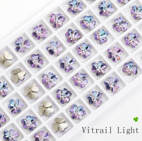 Vitrail Light Leaf Shape Pointback Rhinestones