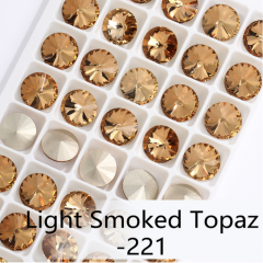 221# Light Smoked Topaz Rivoli Fancy Pointback Rhinestone