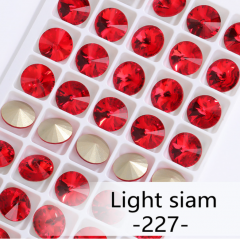 227# Light Siam Rivoli Fancy Pointback Rhinestone