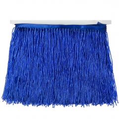 6 Inch 15cm Blue Beaded Fringe Trim