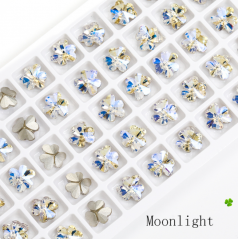 Moonlight Leaf Shape Pointback Rhinestones