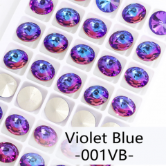 001VB Violet Blue Rivoli Fancy Pointback Rhinestone