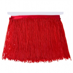 6 Inch 15cm Red Beaded Fringe Trim