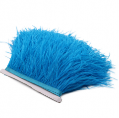 3-4 Inches Light Blue Ostrich Feather Trim