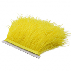 3-4 Inches Yellow Ostrich Feather Trim