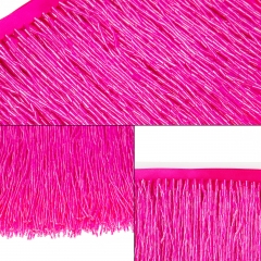 6 Inch 15cm Hot pink Beaded Fringe Trim