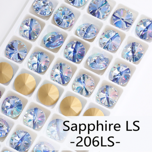 206LS# Sapphire LS Rivoli Fancy Pointback Rhinestone
