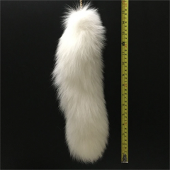 40cm White Real Foxtail Accessories