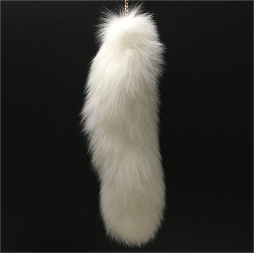 40cm White Real Foxtail Accessories