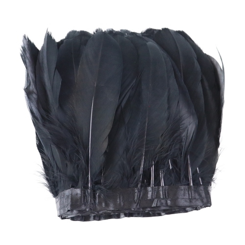 Black Goose Feathers Trims