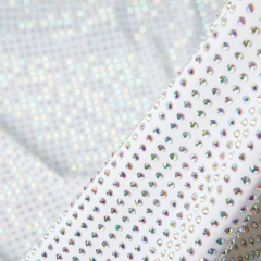 150CM Width Spandex Fabric With Full of Rhinestone Crystal AB Color