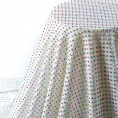 150CM Width Spandex Fabric With Full of Rhinestone Crystal AB Color