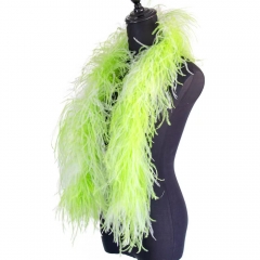 6Plys Double Color (Grass Green+White) Ostrich Feather Boa
