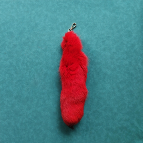 40cm Red Real Foxtail Accessories with Keychain