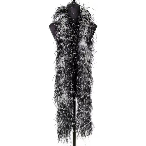 6Plys Double Color (Black+White) Ostrich Feather Boa