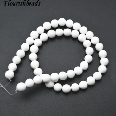 4mm~20mm Smooth Natural White Agate Stone Round Beads