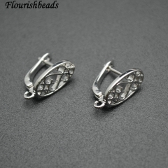 Oval Hollow out Fancy Shape Anti-fade Rhodium Plating Copper Earing Hooks