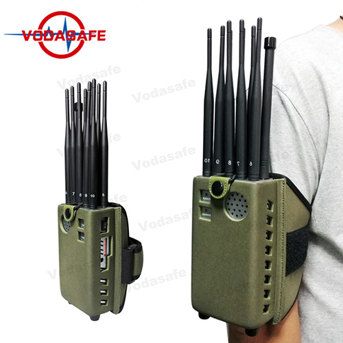 High Power 8000mA Battery Portable Jammer Full Band 10 Antennas Jammer for GSM/2g/3G/4glte/Wi-Fi5GHz/GPS/Lojack Remote Control