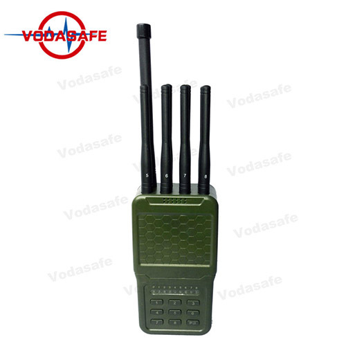 Hohe Leistung Handheld 8antenna Jammer Voll Band Jammer Lojack / WiFi / 4G / GPS / VHF / UHF Jammer