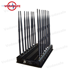 Brouilleur VHF / UHF de téléphone portable de GPS de l'antenne 16 de puissance élevée, téléphone portable, télécommande, brouilleur / bloqueur de radi