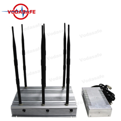 Alta potencia fija 6 bandas Jammer / Bloqueador para RC433 / 315MHz / Lojack / CDMA / GSM / 3G / 4glte Celular / Wi-Fi / Bluetooth