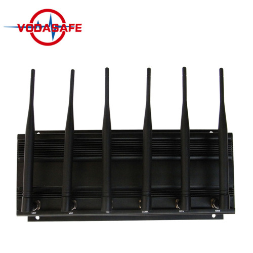 Arrêt de signal de Wifi de radiateur noir de 6 antennes avec la gamme de brouillage de 50m