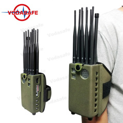 Jammer de alta potencia 8000mA Portátil 10 antenas Jammer para GSM / 2g / 3G / 4glte / Wi-Fi5GHz / GPS / Lojack Control remoto