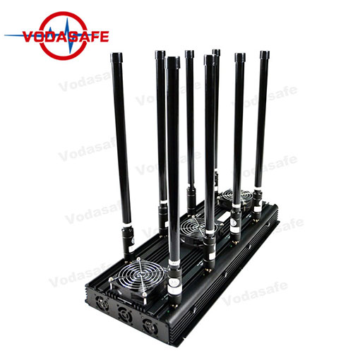 46W 8 bandas estacionarias Jammer / Bloqueador Jamming para todo el teléfono móvil 4G / 3G / 2g / WiFi2.4G/UHF/VHF