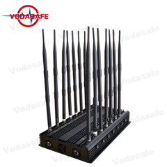 Versión actualizada 14 bandas ajustables Jammer para GSM / 2G / 3G / 4g lte Teléfono celular / GPS / Control remoto / VHF / UHF