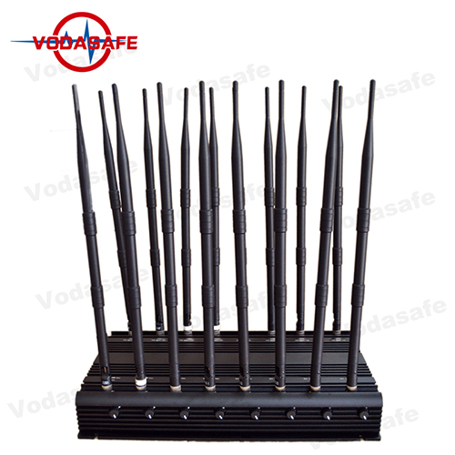 16 Antena GPS Wi-Fi Bluetooth VHF UHF 2g Señal de teléfono móvil Jammer, Ajustable 42W Cámara inalámbrica Jammer Bloqueador