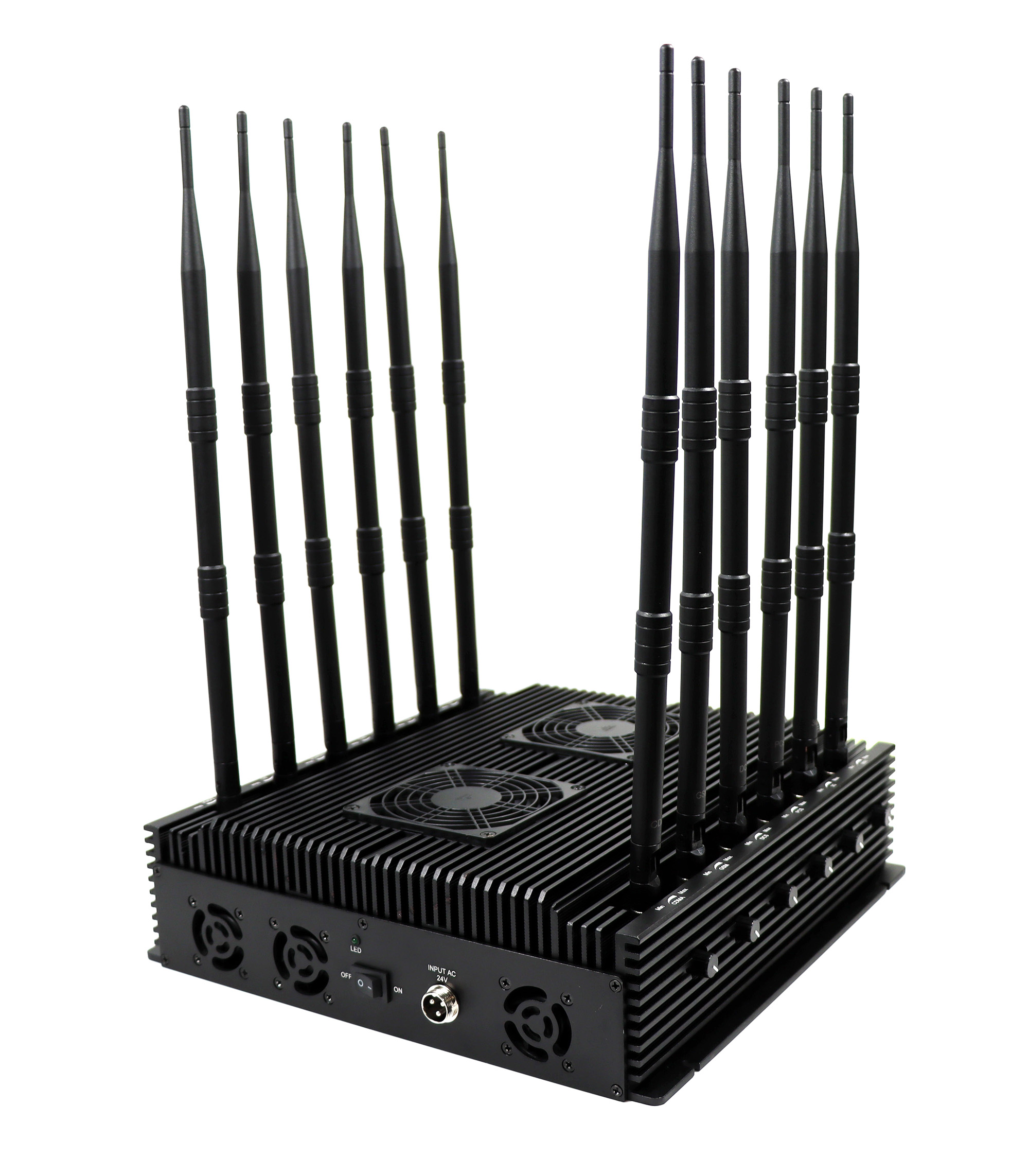 6-10W/Band 12 Antennas Signal Jammer 2g 3G 4G WiFi Lojack GPS Long Range