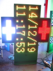 waterproof LED cross display outdoor dual color&nbsp; wall-mounted