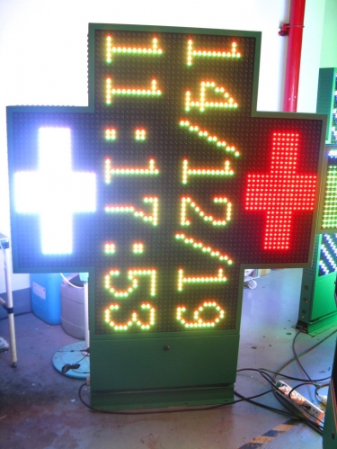 waterproof LED cross display outdoor dual color  wall-mounted
