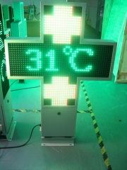 outdoor led cross display sign P16 for pharmacy dual color