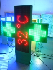 Customized P10 Led&nbsp; pharmacy cross outdoor&nbsp; bicolor 1000*1000mm for pharmacy advertising