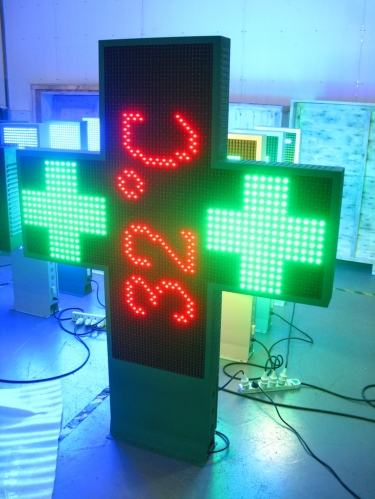 Customized P10 Led  pharmacy cross outdoor  bicolor 1000*1000mm for pharmacy advertising