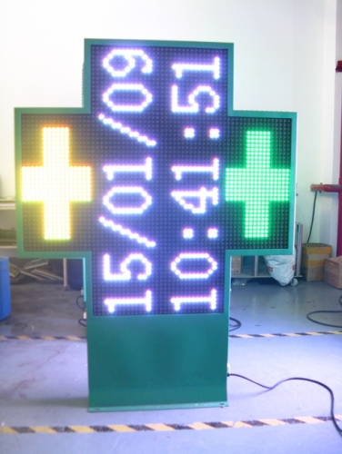 Good price outdoor advertising led pharmacy cross sign P20  full color China supplier