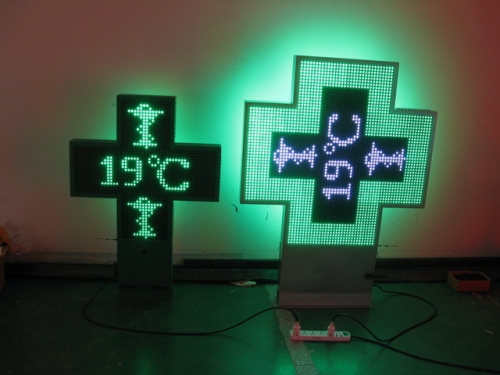 Wireless 3D Dynamic pharmacy led cross Outdoor steel or Aluminum